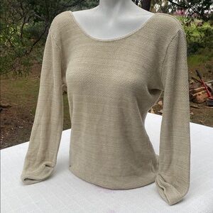 Sparkle and Fade Beige Knit Sweater